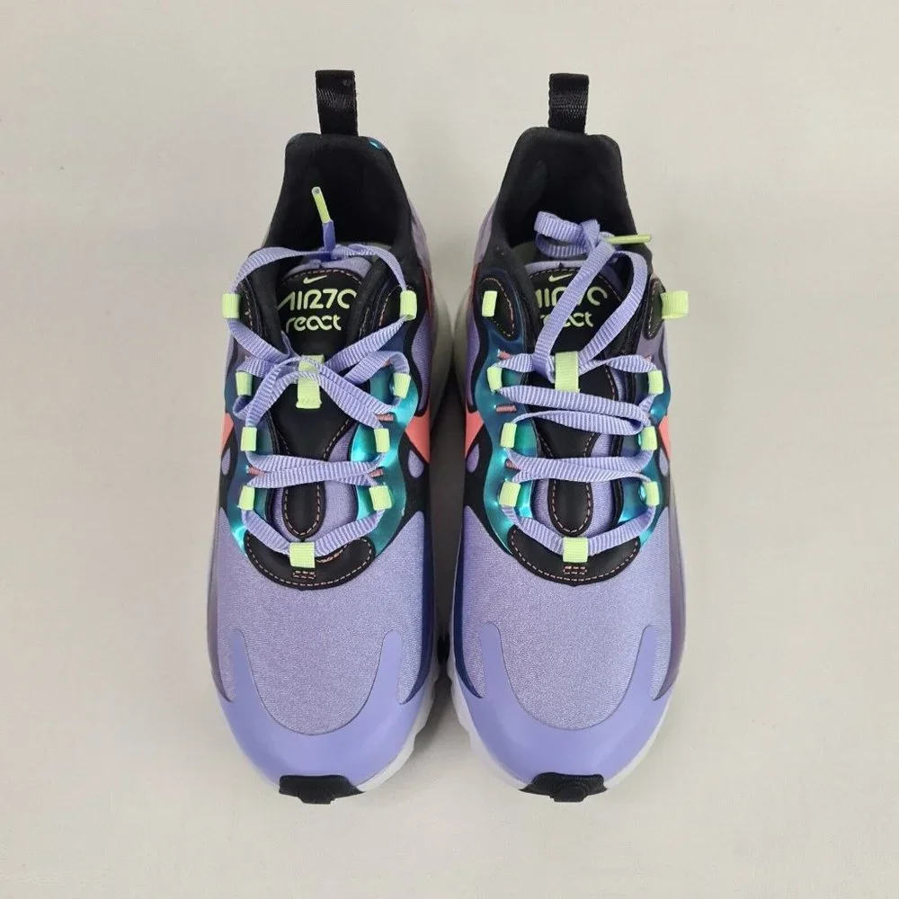 Nike Air Max 270 React Purple Gry Running Women Sneakers Shoes - Picture 3 of 14